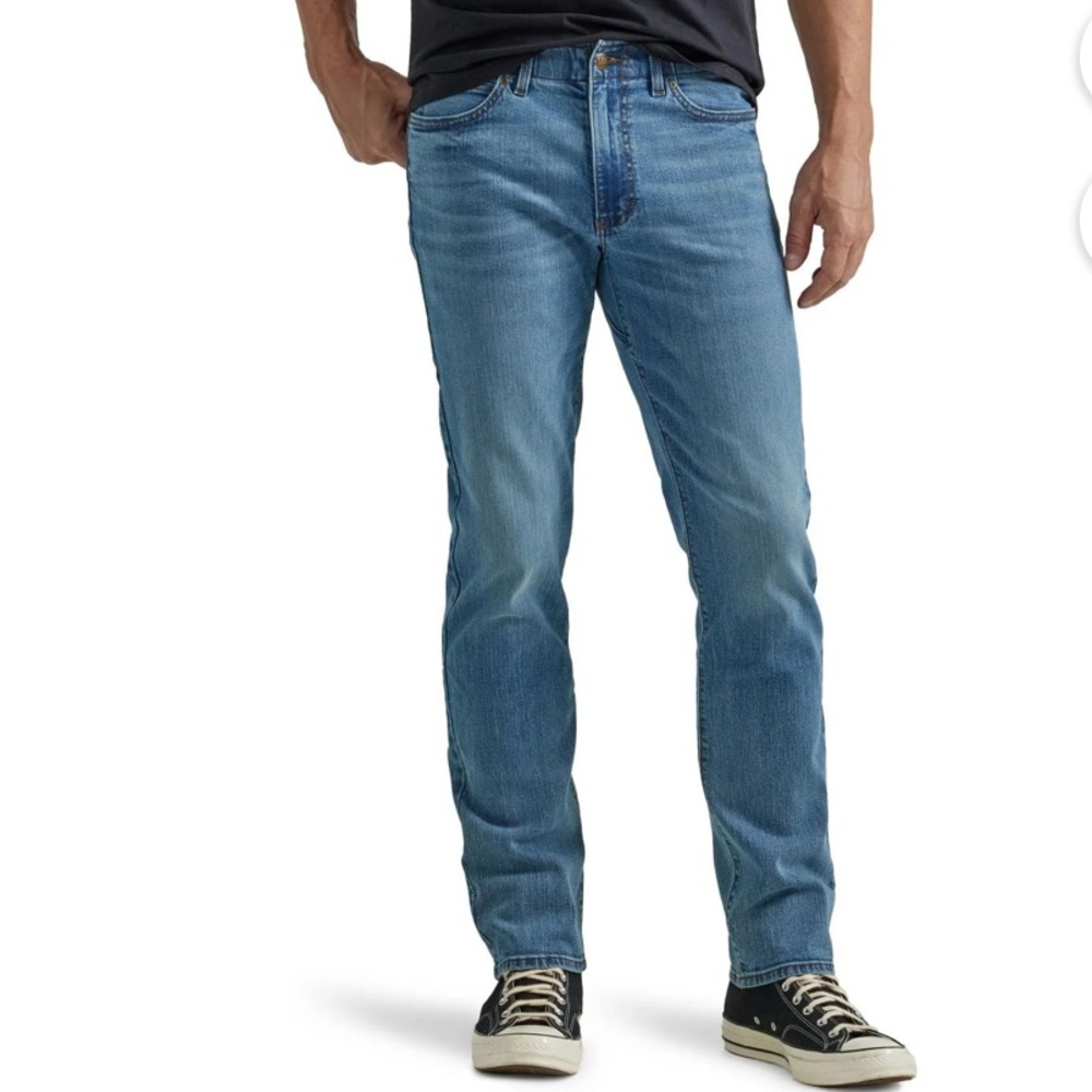 💕 Lee Men's Regular Straight Fit Wylie Blue Jeans Size 42x30 New With Tag